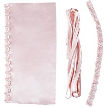 GORGECRAFT 3PCS Women Wedding Dress Loops Adjustable Zipper Replacement Prom Dress Strap Satin Corset Back Kit Lace Up for Wedding Dress Accessories Bridal Corset Prom Dress Strap, Misty Rose