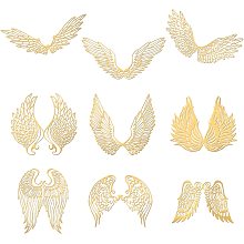 OLYCRAFT 9pcs Angle Wings Pattern Self Adhesive Stickers Metal Golden Sticker Resin Art Epoxy Stickers for DIY Crafts Scrapbooks Epoxy Decorations - 1.6x1.6 inch