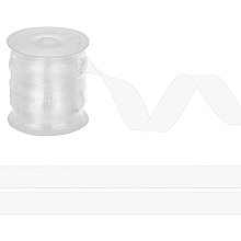 NBEADS 10.94 Yards(10m) Clear Elastic Strap, 0.59" Wide Transparent Elastic Band Clear Bra Strap Lightweight Clear Elastic for DIY Shoulder Bra Clothes Sewing Project