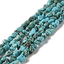 Natural Howlite Beads Strands, Dyed & Heated, Chip, 8.5~14x7.5~9.5x4~7.5mm, Hole: 0.8mm, about 43~46pcs/strand, 15.16~15.35 inch(38.5~39cm)