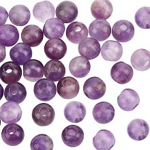 OLYCRAFT 50Pcs 6mm Natural Amethyst Beads 2mm Large Hole Natural Stone Beads Round Loose Beads Round Gemstone Beads Energy Stone for Bracelet Necklace Earring Jewelry Making DIY Crafts