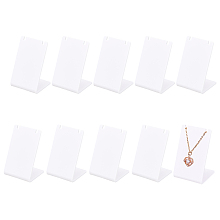 Honeyhandy Acrylic Necklace Displays, White, 39.5x40x56.5mm