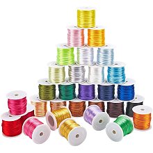 PandaHall Elite 30 Colors Trim Rattail Silk Cord, 2.5mm Satin Nylon Craft Cord 328 Yards Nylon String Woven Chinese Knotting Cord for Jewelry Making Necklace Bracelet Beading Dream Catchers Braid Hair