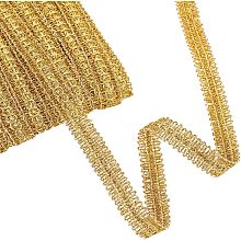 FINGERINSPIRE 20 Yards Trish Sequin Metallic Braid Trim Gold Sequins Lace Ribbon 0.7" Decorated Gimp Trim for Christmas Holiday Decoration Wedding DIY Clothes Accessories Jewelry Crafts Sewing