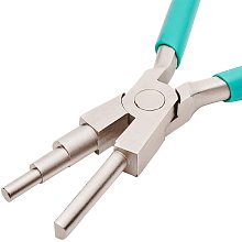 BENECREAT 3-Step Wire Looping Pliers Jewelry Looping Forming Pliers with Non-Slip Comfort Grip Handle for 5mm to 10mm Loops and Jump Rings, Turquoise