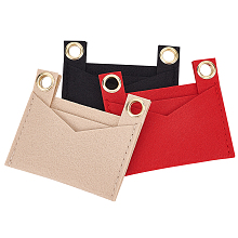 WADORN 3 Colors Felt Handbag Insert Liner, Mini Purse Insert Organizer Small Wallet Crossbody Conversion Kit with Eyelets for Envelope Clutch Pochette Card Holder Insert Liner Storage,3.1x3.5 Inch