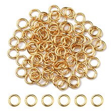 Honeyhandy 304 Stainless Steel Jump Rings, Open Jump Rings, Round Ring, Metal Connectors for DIY Jewelry Crafting and Keychain Accessories, Real 18K Gold Plated, 21 Gauge, 4x0.7mm, Inner Diameter: 2.6mm