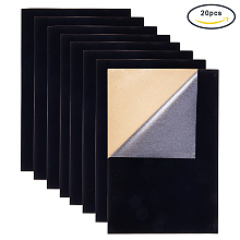 BENECREAT 20PCS Velvet (Black) Fabric Sticky Back Adhesive Back Sheets, A4 sheet (8.27" x 11.69"), Self-Adhesive, Durable and Water Resistant, Multi-purpose, Ideal for Art and Craft Making