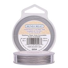 BENECREAT 120-Feet 0.024inch (0.6mm) 7-Strand Bead String Wire Nylon Coated Stainless Steel Wire for Necklace Bracelet Beading Craft Work