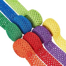 BENECREAT 15 Yards 1.5" Wide Elastic Crochet Headband 7 Mixed Color Ribbon Crochet Stretch Trim for Hair Accessories and Tutus Dresses, 2.18 Yards per Roll