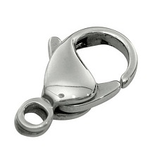 Honeyhandy 316 Stainless Steel Lobster Claw Clasps, Parrot Trigger Clasps, Manual Polishing, about 6.2mm wide, 12mm long, hole: 1mm