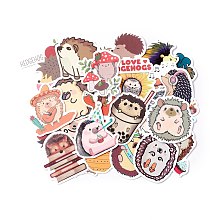 Honeyhandy Autumn Theme Waterproof Self Adhesive Paper Stickers, for Suitcase, Skateboard, Refrigerator, Helmet, Mobile Phone Shell, Colorful, Hedgehog Pattern, 43~75x40~60x0.2mm, about 50pcs/bag