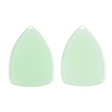 Honeyhandy Translucent Cellulose Acetate(Resin) Pendants, Solid Color, Triangle, Light Green, 41x28x2mm, Hole: 1.5mm