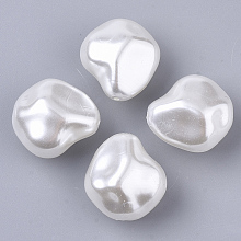 Honeyhandy ABS Plastic Imitation Pearl Beads, Nuggets, Creamy White, 20x18.5x13mm, Hole: 1.2mm