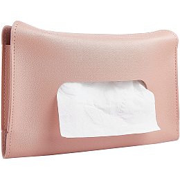 GORGECRAFT Car Tissue Holder Sun Visor Napkin Box PU Leather Backseat Wipes Case Hanging Paper Towel Clip Carton (Pink)