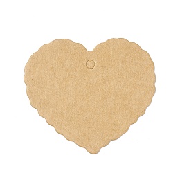 100Pcs Blank Kraft Paper Gift Tags, Wavy Love Shape, BurlyWood, 5.35x5.95x0.05cm, Hole: 4mm