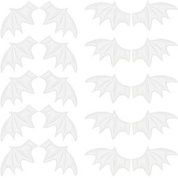 GORGECRAFT 2 Style 40PCS Leather Halloween Bat Wings DIY Crafts Bat Wing Spooky Bats Halloween Decorations for Hair Ornament & Costume Accessory (Silver)