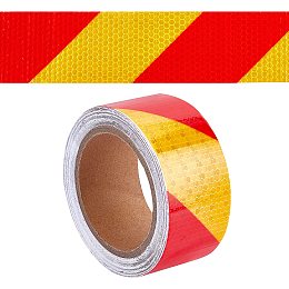GORGECRAFT 2" X 33ft Reflective Hazard Warning Tape Red/Orange Stripe Reflector Safety Tape Outdoor High Visibility Waterproof Conspicuous Marking Tape for Trailers Trucks Cars Boats Stairs