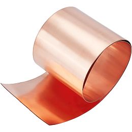 OLYCRAFT Copper Roll Sheet Copper Thin Foil Roll Brass Foil Sheet Metal Purity Rose Gold Film Brass Foil Copper Sheet Copper Foil Tape Copper Strip for DIY Cutting Crafts Making 0.3MMx100MMx1M