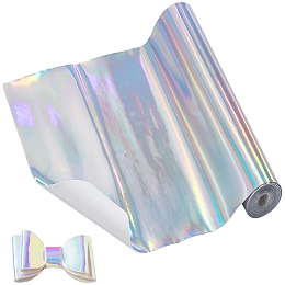 GORGECRAFT 1 Roll Holographic Vinyl Fabric, Faux Leather Sheets for Leather Earring Bows Clothing Bags Making and Other DIY Craft Decoration Crafts 7.95"x47.24"