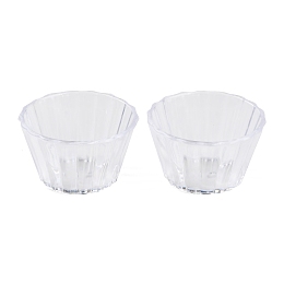 Honeyhandy Mini Plastic Simulated Egg Tart Cup, Miniature Landscape Kitchen Model Dollhouse Accessories Decorations, Clear, 37x21mm