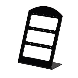 Honeyhandy Organic Glass Earring Display Racks, L-Shaped Earring Display Stand, Black, 140x100x50~52mm