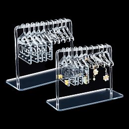 PandaHall Elite 2 Sets Acrylic Earring Holder, Jewelry Hanger Rack Necklace Display Dangle Earring Hanging Organizer Ear Studs Display Rack for Retail Show Personal Exhibition, 5.9x2.3x4.1inch