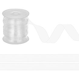 NBEADS 10.94 Yards(10m) Clear Elastic Strap, 0.59" Wide Transparent Elastic Band Clear Bra Strap Lightweight Clear Elastic for DIY Shoulder Bra Clothes Sewing Project