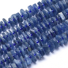Honeyhandy Natural Kyanite/Cyanite/Disthene Beads Strands, Nuggets, 10~12x1.5~5mm, Hole: 1mm, about 84pcs/strand, 16.5 inch(42cm)