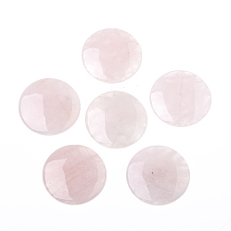 Honeyhandy Natural Rose Quartz Cabochons, Flat Round, 37x4mm