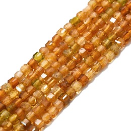 Natural Tourmaline Beads Strands, Faceted, Cube, 2x2x2mm, Hole: 0.6mm, about 182pcs/strand, 15.16''~15.55''(38.5~39.5cm)