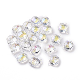 Honeyhandy Glass Beads, for Jewelry Making, Cat, Clear AB, 12.5x14x6.5mm, Hole: 1mm