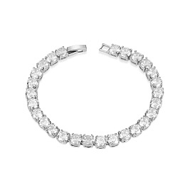 Honeyhandy Sport Theme, SHEGRACE Simple Fashion Brass Tennis Bracelet, with AAA Cubic Zirconia, Platinum, 180x5x5mm