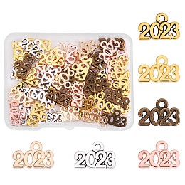 Honeyhandy 150 Pieces 2023 Year Charms for Graduation Tassel Graduation Charm Pendant Mixed Color for Jewelry Necklace Bracelet Earring Making Crafts, Mixed Color, 14x6x2mm, Hole: 2mm