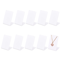 Honeyhandy Acrylic Necklace Displays, White, 39.5x40x56.5mm