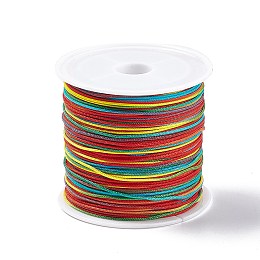 Honeyhandy 50M Segment Dyed Nylon Chinese Knotting Cord, for DIY Jewelry Making, Red, 0.8mm, about 54.68 Yards(50m)/Roll