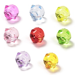 Honeyhandy Transparent Acrylic Beads, Pig, Mixed Color, 15x15x18.5mm, Hole: 2.8mm, about: 248pcs/500g