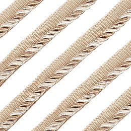 FINGERINSPIRE 13.7 Yards Twisted Lip Cord Trim, Twisted Cord Trim Ribbon 16mm, Polyester Twisted Trim Cord Rope Embellishment for Home Decor, Upholstery and More, Antique White, Antique White