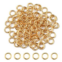 Honeyhandy 304 Stainless Steel Jump Rings, Open Jump Rings, Round Ring, Metal Connectors for DIY Jewelry Crafting and Keychain Accessories, Real 18K Gold Plated, 21 Gauge, 4x0.7mm, Inner Diameter: 2.6mm