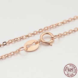 Honeyhandy 925 Sterling Silver Cable Chain Necklaces, with Spring Ring Clasps, Thin Chain, Rose Gold, 406x1mm