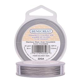 BENECREAT 120-Feet 0.024inch (0.6mm) 7-Strand Bead String Wire Nylon Coated Stainless Steel Wire for Necklace Bracelet Beading Craft Work