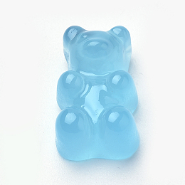 Honeyhandy Resin Cabochons, Bear, Sky Blue, 17.5x10.5x7.5mm