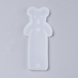 Honeyhandy Silicone Bookmark Molds, Resin Casting Molds, Bear, White, 93x38x4.5mm, Inner Diameter: 89x35mm