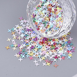 Honeyhandy Ornament Accessories, PVC Plastic Paillette/Sequins Beads, No Hole/Undrilled Beads,Star, Mixed Color, 4x4x0.4mm, about 1600pcs/bag