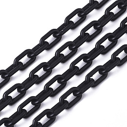 Honeyhandy Opaque Acrylic Cable Chains, Oval, Black, 13x8x2mm, 19.68 inch(50cm)/strand