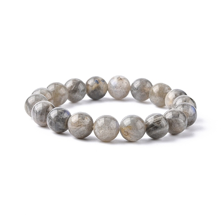 Honeyhandy Stretchy Gemstone Bracelets, Labradorite, Grade A, with Elastic Cord, Beads: 10mm, 48~55mm inner diameter