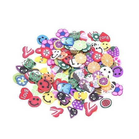 ARRICRAFT 2000pcs Mixed Shapes Handmade Polymer Clay Slices Without Hole for Nail Art Decoration Slime DIY Crafts, Colorful