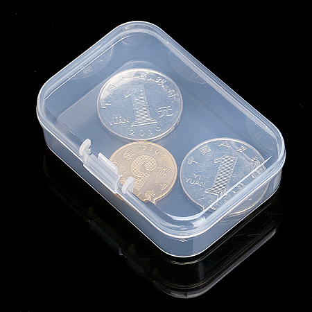 Honeyhandy Plastic Bead Containers, Cuboid, Clear, 6.4x4.4x2cm