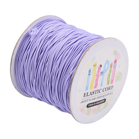 ARRICRAFT 1 Roll(100m, about 100 Yards) Lilac Round Elastic Cord Beading Crafting Stretch String, 1mm