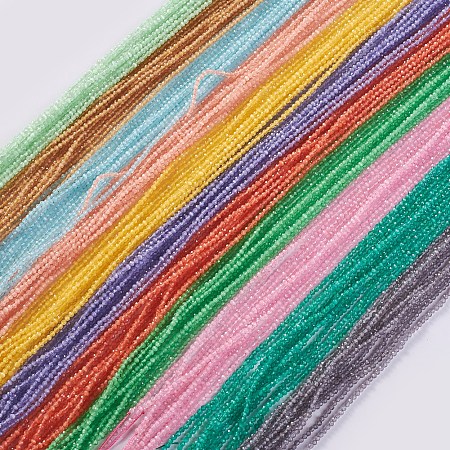 ARRICRAFT Glass Beads Strands, Faceted, Round, Mixed Color, 2x2mm, Hole: 0.4mm, about 193~197pcs/strand, 14.17 inches~15.51 inches(36~39.4cm)